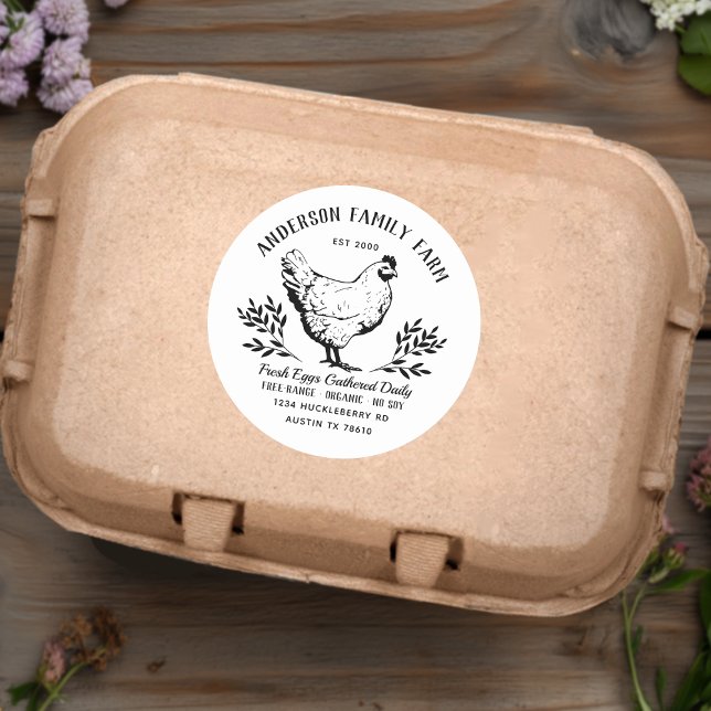 Familienbetrieb für Frischeier Runder Aufkleber (Von Creator hochgeladen)