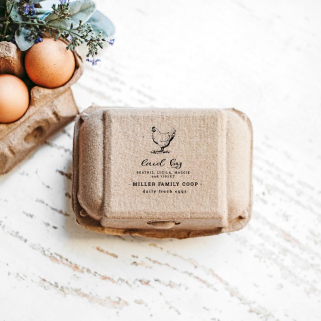 Familienbetrieb Vintage Personalisierte Eierkarton Gummistempel (Von Creator hochgeladen)