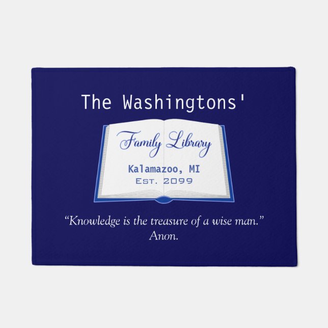 Familienbibliothek mit Zeichn- und Angebotsunterla Fußmatte (Vorderseite)