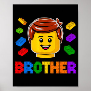 Familienbruder Meisterbauer Baustein Block Poster