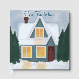 Familienbuch mit winterhouse Illustration Gästebuch