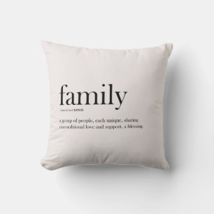 Familiendefinition, Typografie, modern, trendy Kissen