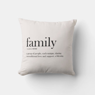 Familiendefinition, Typografie, modern, trendy Kissen