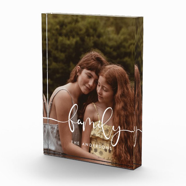 Familienelegantes Kalligraphie-Overlay Fotoblock (Rechts)