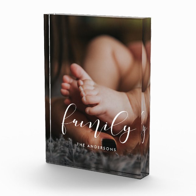 Familienelegantes Kalligraphie-Overlay Fotoblock (Rechts)