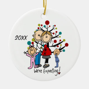 Familienexperte Paar Zwei Kinder Keramik Ornament