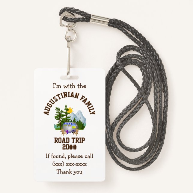 Familienfahrt LOST KIND Ausweis (Vorderseite mit Schlüsselband)