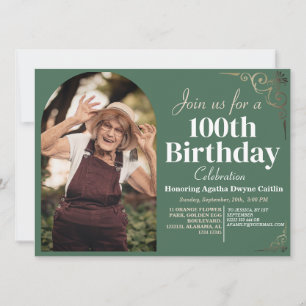 Familienfeier 100. Geburtstagsparty Einfaches Eleg Einladung
