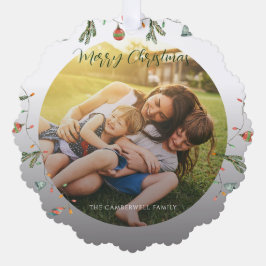 Familienfest Foto Boho Weihnachtsfeiertag Ornament Karte