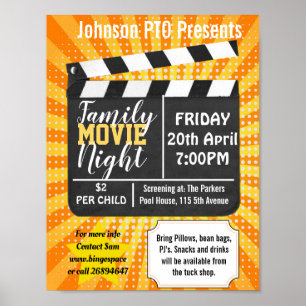Familienfilmnacht, FilmnachtParty Pta-Ereignis Poster