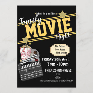 Familienfilmnacht, PTA-Party PTO Einladung