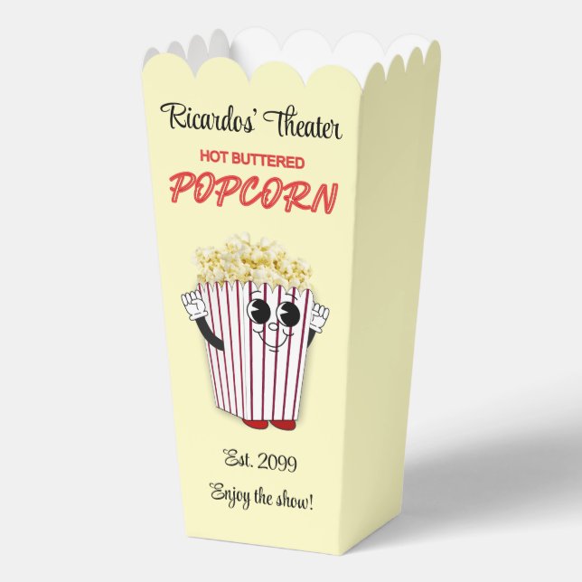 Familienfilmtheater mit Popcorn Cartoon Kunst Geschenkschachtel (Vorderseite)