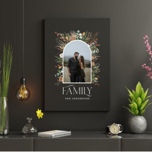 Familienfoto-Bogen Wasserfarbe Botanik elegant Leinwanddruck