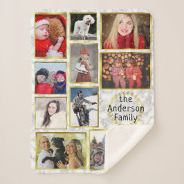 Familienfoto Collage 11 Bilder Marmor Gold Easy Sherpadecke