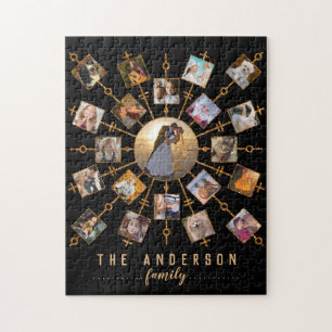 Familienfoto Collage 21 Bilder Schwarzes Gold + Na Puzzle