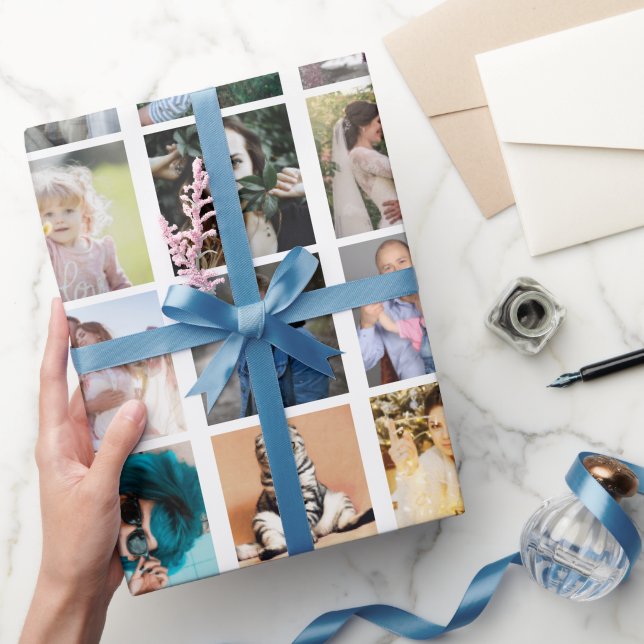 Familienfoto Collage 56 Square Instagram Easy DIY Geschenkpapier (Schenken)