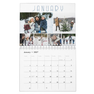 Familienfoto-Collage 6 pro Monat Modern Kalender