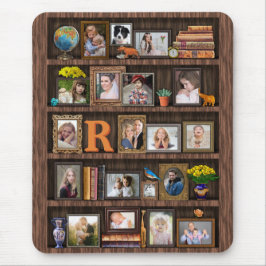 Familienfoto Collage Antique Bookcase Personalisie Mousepad