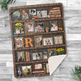 Familienfoto Collage Antique Bookcase Personalisie Sherpadecke