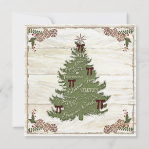 Familienfoto Collage Bauernhof Weihnachtsbaum Joy Feiertagskarte