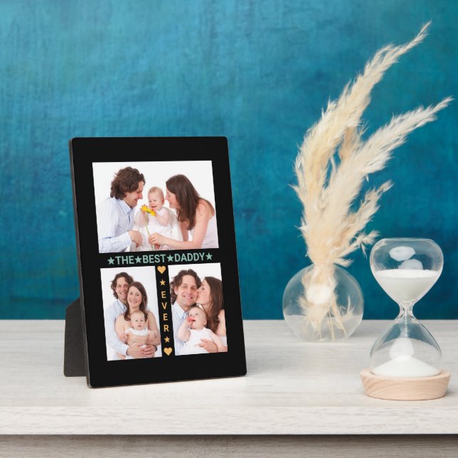 Familienfoto Collage Bester Vater je Vatertag Fotoplatte (Seite)