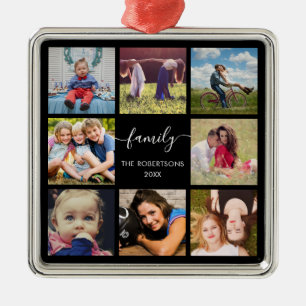 Familienfoto Collage Black Custom Keramik Ornament Aus Metall