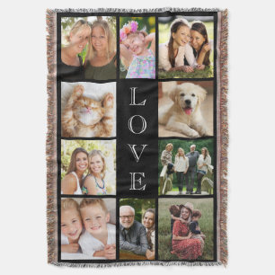 Familienfoto Collage Black Decke
