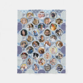 Familienfoto Collage Blue Quilt Look 35 Bilder LG Fleecedecke
