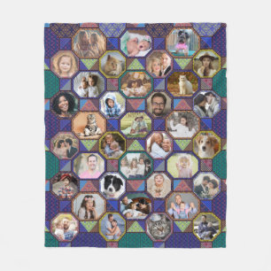 Familienfoto Collage Dunkle Quilt Look 35 Bilder l Fleecedecke