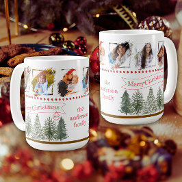 Familienfoto Collage Elegante Weihnachten Kaffeetasse