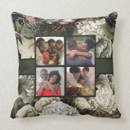 Familienfoto Collage Eleganter Wintergarten Kissen