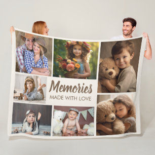 Familienfoto-Collage Erinnerungen Liebe Fleecedecke