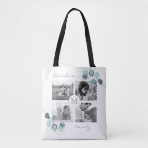 Familienfoto Collage Eucalyptus Mit Monogramm Tasc