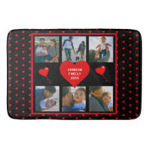 Familienfoto Collage Familie Herz Schwarzer Hinter