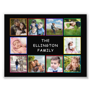 Familienfoto Collage farbiges Poster