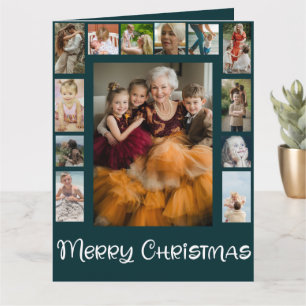 Familienfoto Collage Frohe Weihnachten Karte