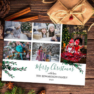 Familienfoto-Collage Frohe Weihnachten Magnetkarte
