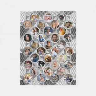 Familienfoto Collage Gray Quilt Look 35 Bilder LG Fleecedecke