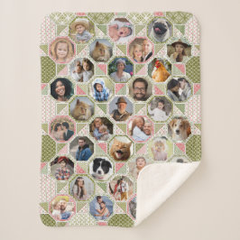 Familienfoto Collage Green Pink Quilt 35 Pic Lg Sm Sherpadecke