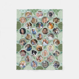 Familienfoto Collage Green Quilt Look 35 Pic Lg Sm Fleecedecke