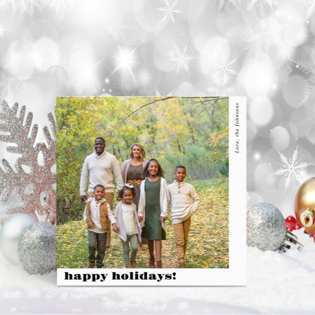 Familienfoto Collage Happy Holidays Feiertagskarte (Von Creator hochgeladen)