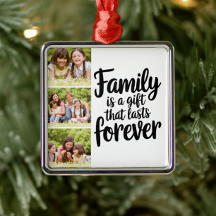 Familienfoto Collage Keepake Ornament Aus Metall