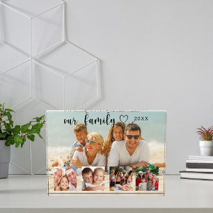 Familienfoto-Collage Liebesherz Schrift Fotoblock