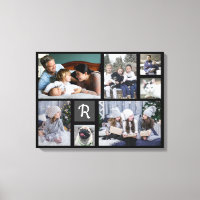 Familienfoto Collage Mit Monogramm 7 Bilder Schwar