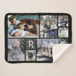 Familienfoto Collage Mit Monogramm 7 Bilder Schwar Sherpadecke
