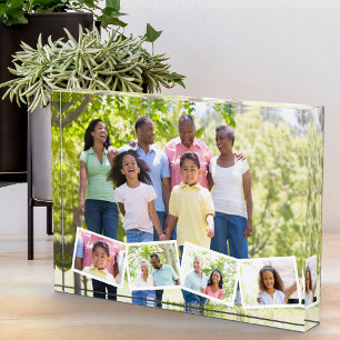 Familienfoto-Collage mit Zickzack-Fotostreifen Fotoblock