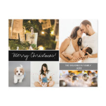 Familienfoto Collage Moderne frohe Weihnachten