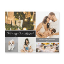 Familienfoto Collage Moderne frohe Weihnachten