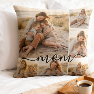 Familienfoto-Collage Mutter Andenken Kissen