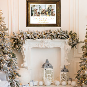 Familienfoto Collage Religiöse Weihnachtsgeschenke Poster